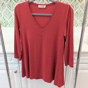 Kettlewell Orange Vermillion 3/4 Sleeve Tunic Top Small